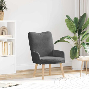 vidaXL Fauteuil Donkergrijs 63 x 67 x 94 cm Stof