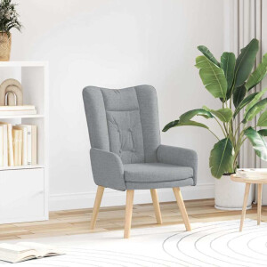 vidaXL Fauteuil Lichtgrijs 63 x 67 x 94 cm Stof en multiplex