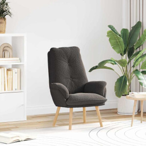 vidaXL Fauteuil Donkergrijs 69 x 74 x 93 cm Sherpa Stof