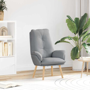 vidaXL Fauteuil Lichtgrijs 69 x 74 x 93 cm Stof en multiplex