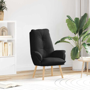 vidaXL Fauteuil Zwart 69 x 74 x 93 cm Stof en multiplex