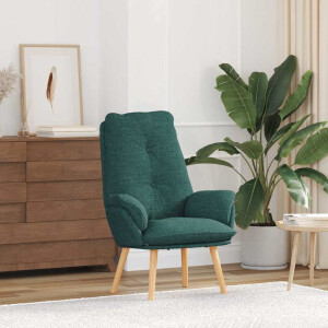 vidaXL Fauteuil Donkergroen 69 x 74 x 93 cm Stof en multiplex
