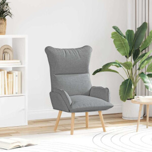 vidaXL Fauteuil Lichtgrijs 69 x 74 x 93 cm Stof en multiplex