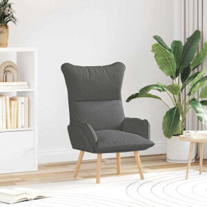vidaXL Fauteuil Donkergrijs 69 x 74 x 93 cm Stof en multiplex