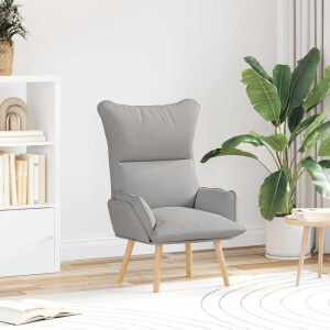 vidaXL Fauteuil Wolkengrijs Stof en multiplex