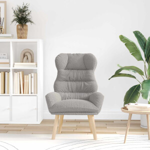 vidaXL Fauteuil Lichtgrijs 69 x 74 x 93 cm Sherpa Stof