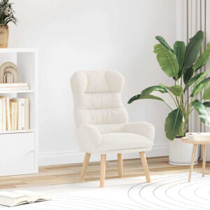vidaXL Fauteuil Crème 69 x 74 x 93 cm Sherpa Stof