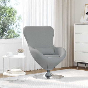 vidaXL Eivormige stoel Lichtgrijs 63 x 73 x 90 cm Stof