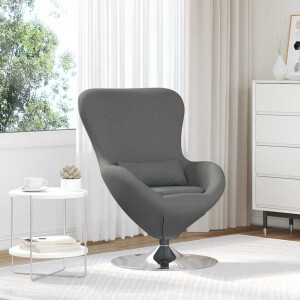 vidaXL Eivormige stoel Donkergrijs 63 x 73 x 90 cm Stof