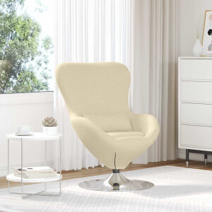 vidaXL Eivormige stoel Crème 63 x 73 x 90 cm Stof