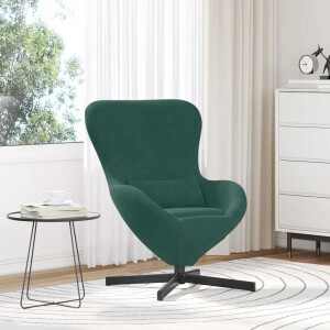 vidaXL Eivormige stoel Donkergroen 63 x 73 x 90 cm Fluweel