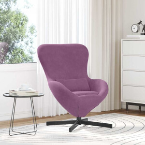 vidaXL Eivormige stoel Paars 63 x 73 x 90 cm Fluweel