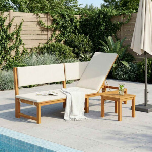 vidaXL Ligstoel Olie naturel 200 x 57 x 75cm Massief acaciahout
