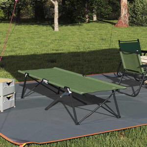 vidaXL Opvouwbaar Camping Bed Groen 206 x 76 x 74 cm Oxford en Staal