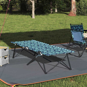 vidaXL Opvouwbaar Camping Bed Bossen 206 x 76 x 74 cm Oxford en Staal