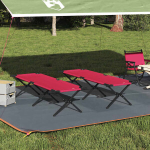 vidaXL Opvouwbaar Camping Bed 2 pcs Rood 193 x 69 x 45 cm Oxford stof