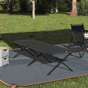 vidaXL Opvouwbaar Camping Bed Zwart 210 x 80 x 46 cm Oxford stof