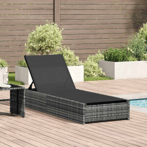 vidaXL Ligstoel Grijs 200.5 x 70 x 75 cm poly rattan