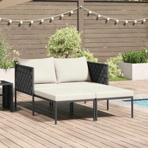 vidaXL Ligstoel Antraciet 153 x 115 x 69.5 cm Gepoedercoat staal