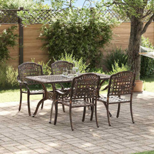 vidaXL Tuin eettafelset 5 pcs Brons Aluminium