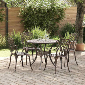 vidaXL Tuin eettafelset 5 pcs Brons Aluminium
