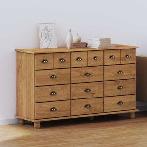 vidaXL Ladekast ASKIM Bruin 79 x 40 x 133,5 cm Massief grenenhout