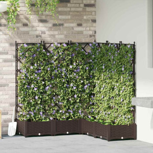 vidaXL Tuin Bloempot 5 pcs Bruin 120 x 120 x 125,5 cm Staal