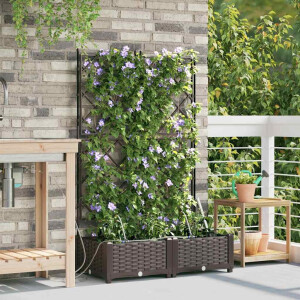 vidaXL Tuin Bloempot 2 pcs Bruin Staal