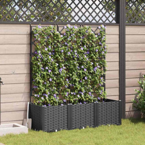 vidaXL Tuin Bloempot 3 pcs Zwart 120 x 40 x 143 cm Staal