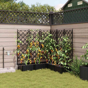 vidaXL Tuin Bloempot 5 pcs Zwart Staal