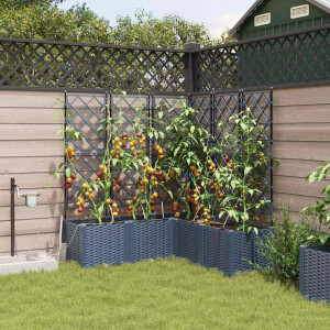 vidaXL Tuin Bloempot 3 pcs Grijs 120 x 40 x 125,5 cm Staal