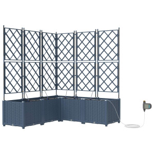 vidaXL Tuin Bloempot 2 pcs Grijs 120 x 120 x 142 cm Staal