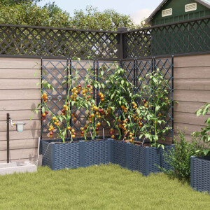 vidaXL Tuin Bloempot 4 pcs Grijs 120 x 120 x 142 cm Staal