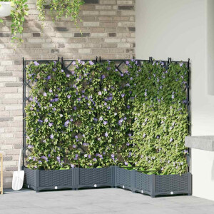 vidaXL Tuin Bloempot 5 pcs Licht Grijs 120 x 120 x 125,5 cm Staal