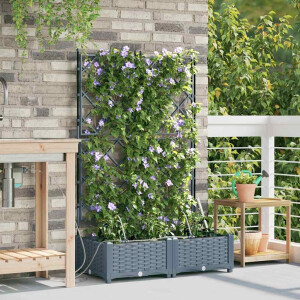 vidaXL Tuin Bloempot 2 pcs Licht Grijs Staal