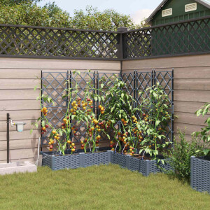 vidaXL Tuin Bloempot 5 pcs Licht Grijs Staal