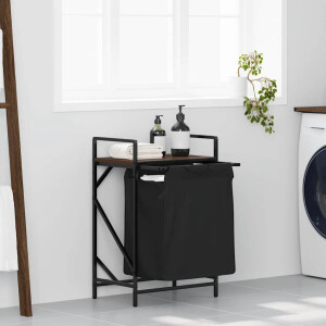 vidaXL Wasmand 1 vak met plank bruin eikenkleurig