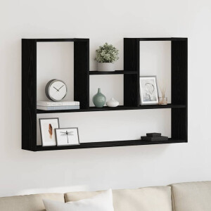 vidaXL Wandplank Zwart Eiken 99x15x60 cm Bewerkt Hout