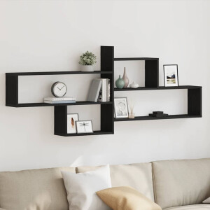 vidaXL Wandplank Zwart Eiken 167,5x18x68 cm Engineered Wood