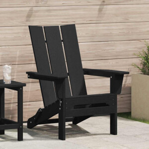vidaXL Vouw Adirondack Stoel Zwart 80,5 x 74,5 x 92 cm HDPE