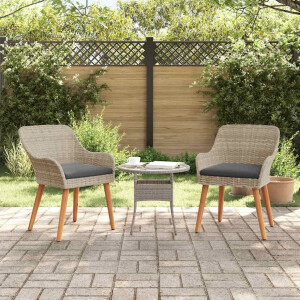 vidaXL Tuinstoel 2 pcs Lichtgrijs 62,5 x 55 x 82 cm poly rattan