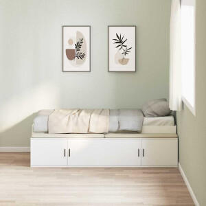 vidaXL Bedframe met lade met opslag Wit 100 x 200 cm Bewerkt hout