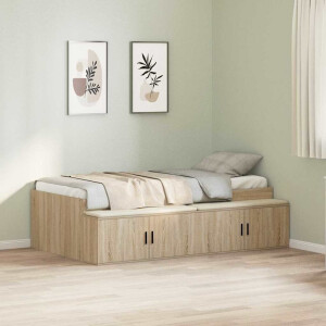 vidaXL Bedframe met lade Sonoma Eiken 80 x 200 cm Bewerkt hout