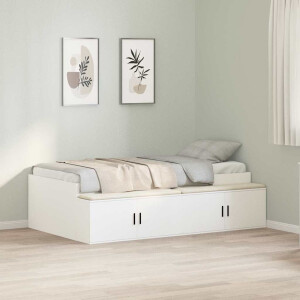 vidaXL Bedframe met lade met opslag Wit 90 x 190 cm Bewerkt hout