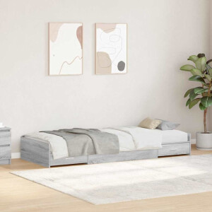 vidaXL Bedframe met hoofdeinde Grijs Sonoma 75 x 190 cm Bewerkt hout