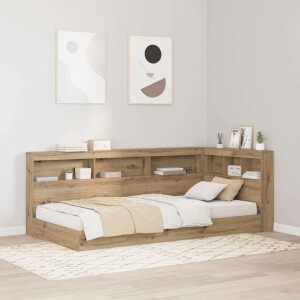 vidaXL Opberghoofdbord met plank Artisan Eiken 100 cm Bewerkt hout