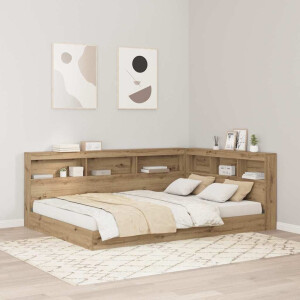 vidaXL Opberghoofdbord met plank Artisan Eiken 160 cm Bewerkt hout