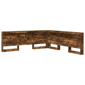 vidaXL Opberghoofdbord met plank Gerookt eiken 180 cm Bewerkt hout