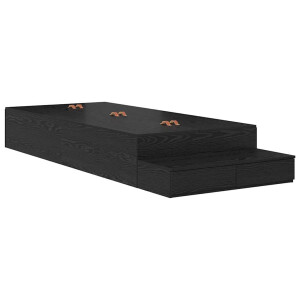 vidaXL Opbergbedframe met lade Zwart Eiken 80 cm Bewerkt hout