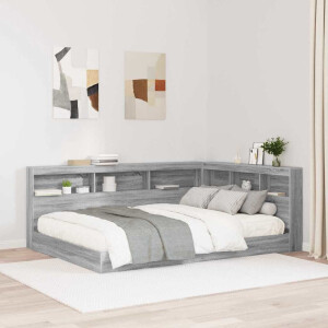 vidaXL Boekenkast Bed Grijs sonoma 160 x 200 cm Bewerkt hout